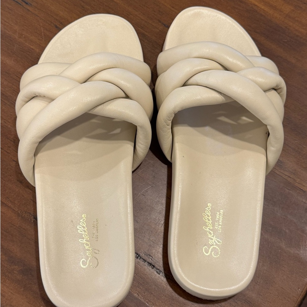 Seychelles Cream Low Key Glow Up Braided Slide Sandals - Women's Size 10